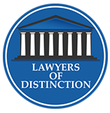 Award. reads: Lawyers of Distinction. Visit listing page.